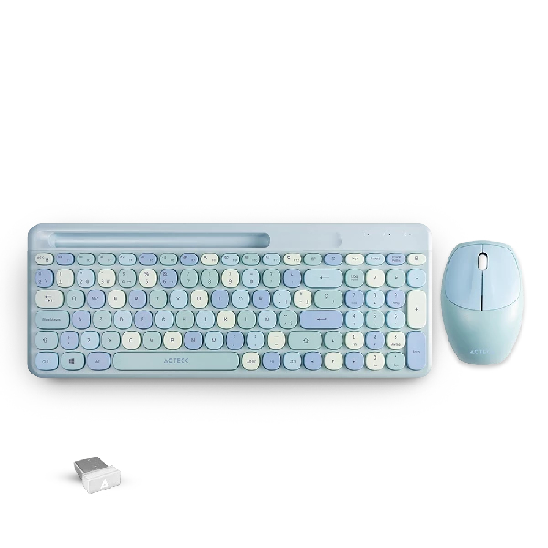 Teclado y Mouse Acteck Creator Chic Colors MK470 Inalámbrico USB Azul