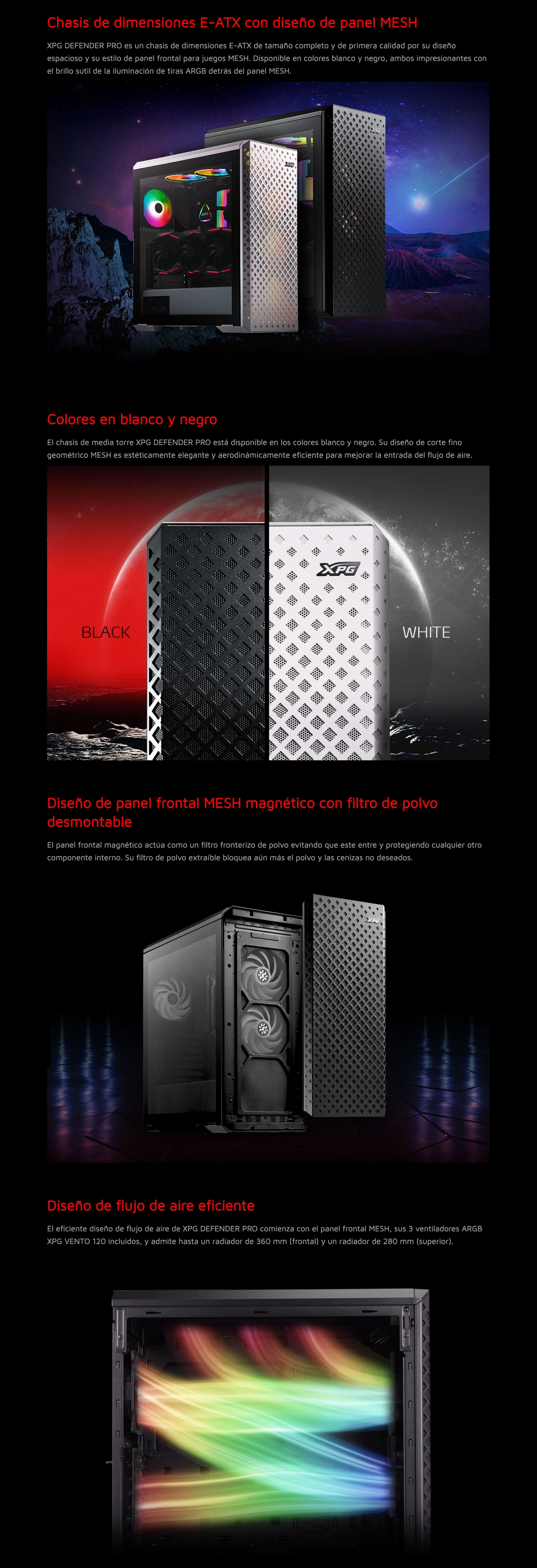 Torre Gaming E-ATX Adata XPG DEFENDER White - Versus Gamers