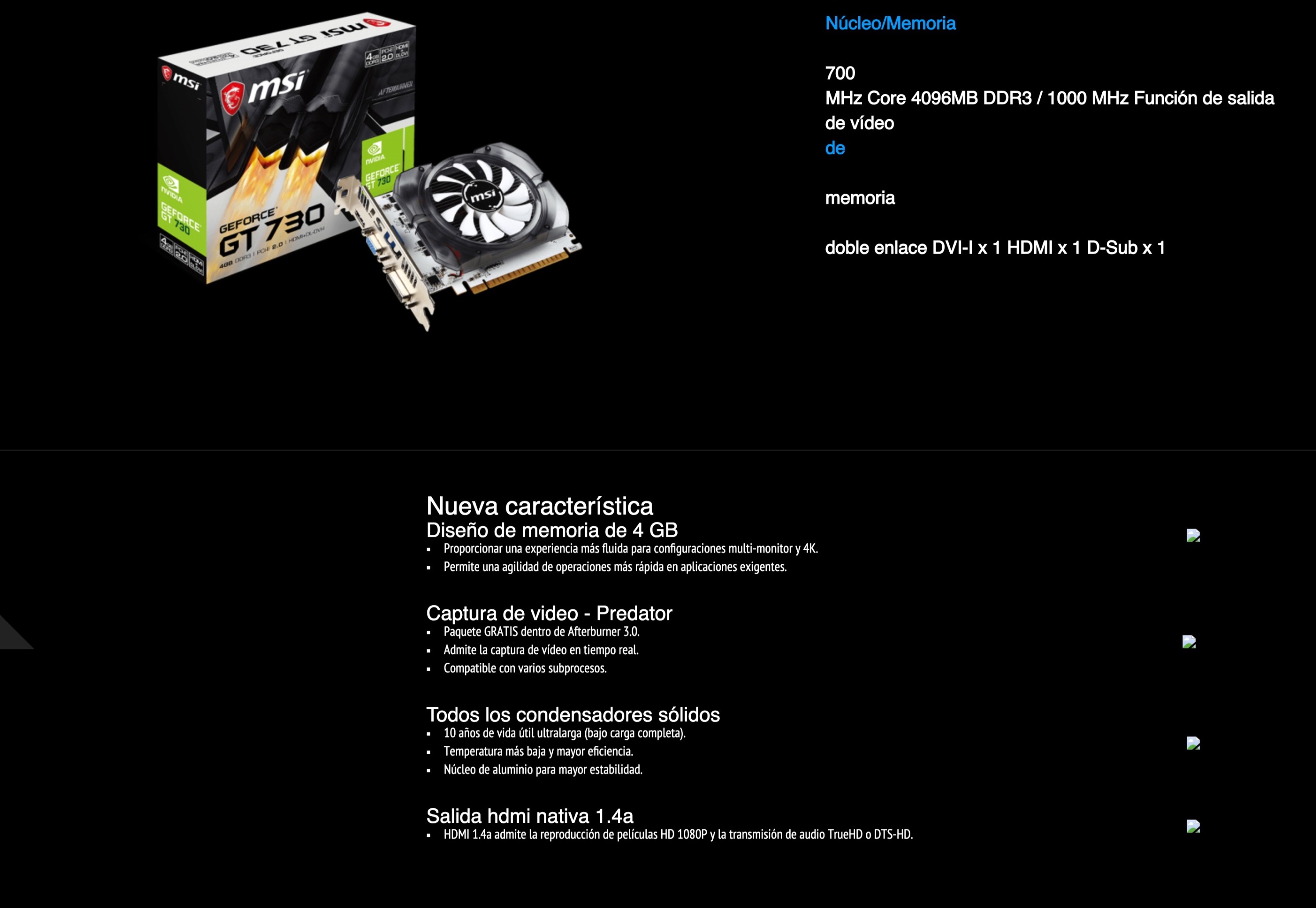 Tarjeta de video discount msi gt 730