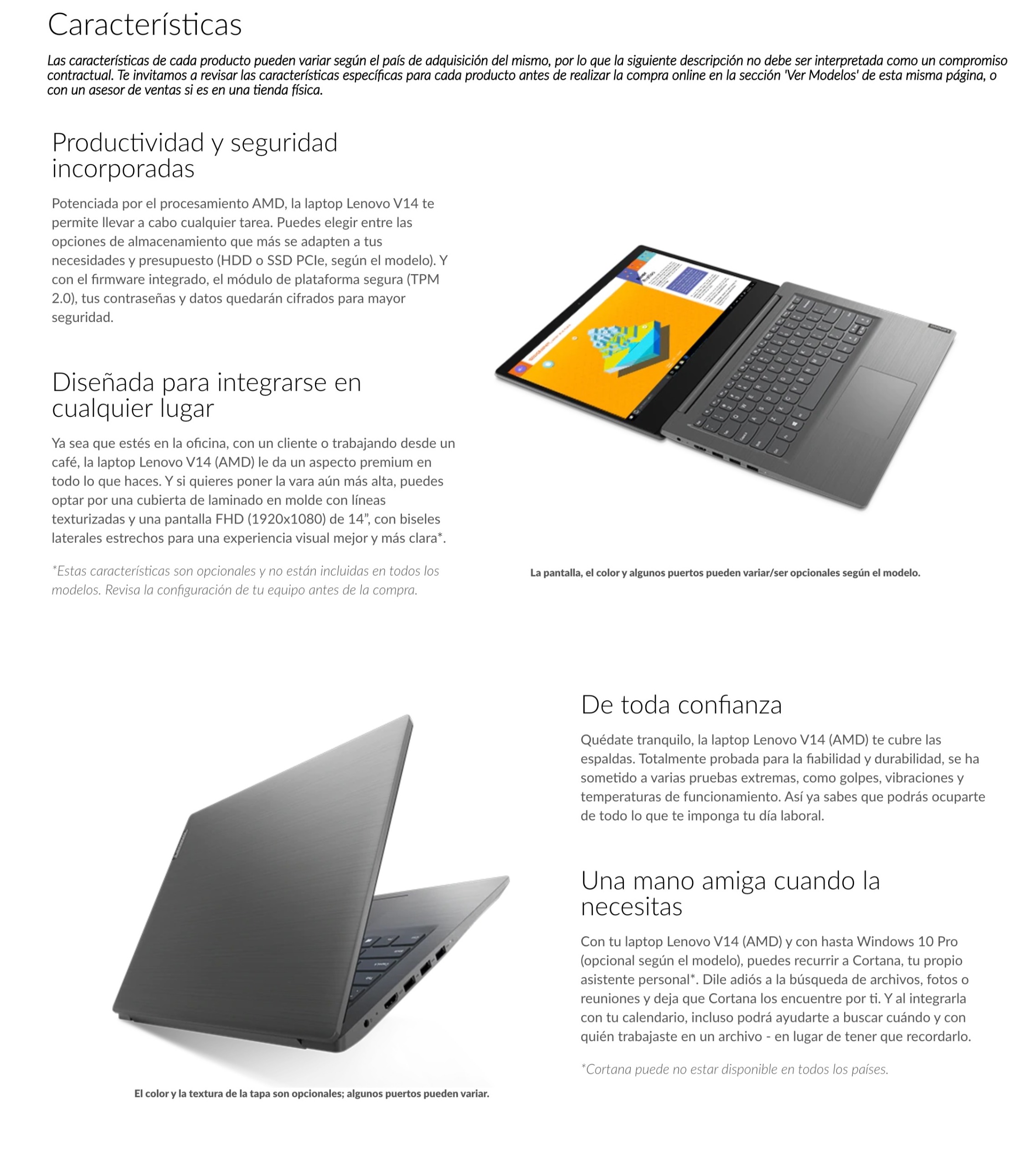 Laptop Lenovo V14-Ada 14 Pulgadas HD AMD Ryzen 3 3250U  8Gb 1Tb  Windows 10 Pro 64-Bit Español Gris - Digitalife eShop