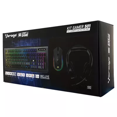 Kit Gamer Vorago Start The Game Teclado RGB + Mouse RGB + Tapete para Mouse + Diadema RGB