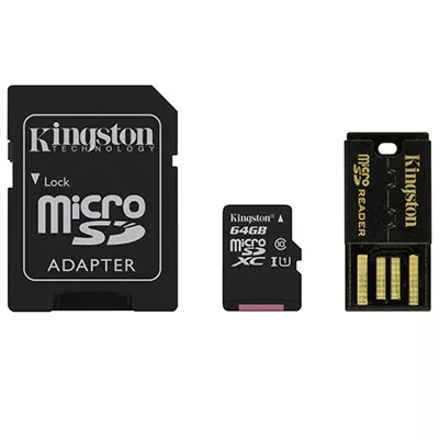 Memoria Micro SD 64gb Clase 10 Kingston c/adaptador