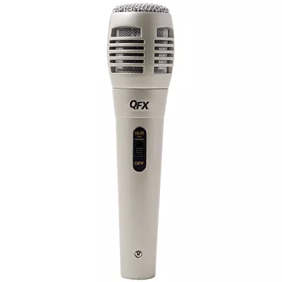 Micrófono Externo Qfx Profesional Alámbrico Plata