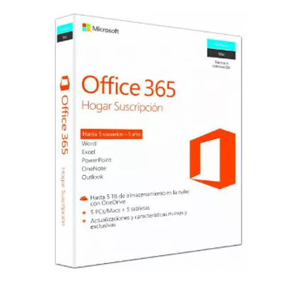 Software Microsoft Office 365 Home Windows 32Bits / 64Bits Mac Español -  Digitalife eShop