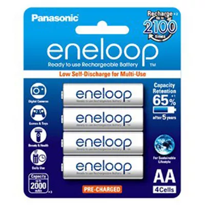 Batería Recargable Panasonic Eneloop AA 1900Mah 4 Pilas