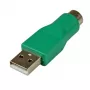 Adaptador Mouse StarTech.com USB a Macho Ps/2 Hembra Verde