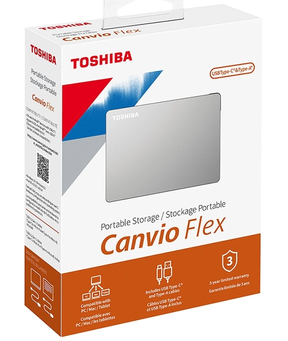 Disco Duro Externo Toshiba Canvio Flex 2.5 Pulgadas 1Tb USB Plata Mac/Pc Digitalife eShop