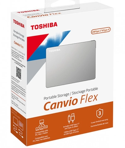 Disco Duro Externo Toshiba Canvio Flex 2.5 Pulgadas 2Tb USB Plata - para Mac/Pc eShop
