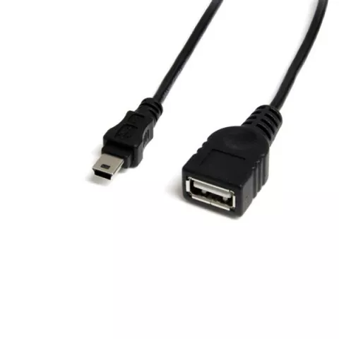 Cable de Datos StarTech.com Mini USB Macho a USB Hembra 30 Centimetros  Negro - Digitalife eShop