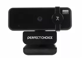 Cámara Web Perfect Choice PC-320494, Vídeo Full HD 1080P, USB, Micrófono  Integrado. Color Negro.