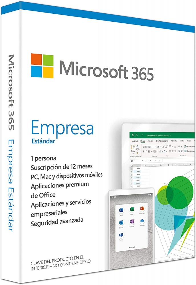 Microsoft 365 Empresa Estandar 64-Bit 1 Usuario 5 Dispositivos Español  Windows/Mac - Digitalife eShop