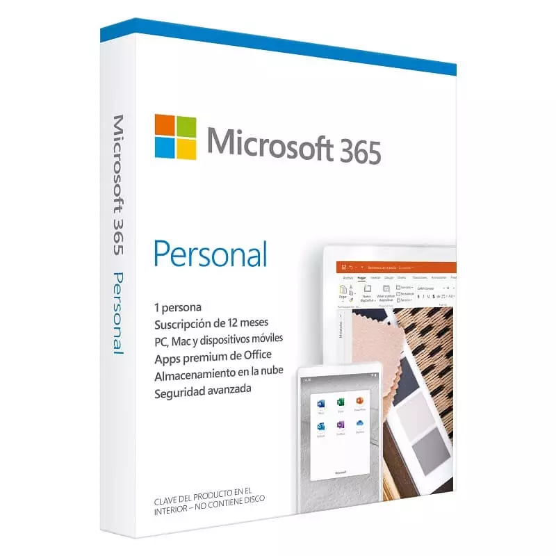 Microsoft 365 Personal 32/64-Bit 1 Usuario 5 Dispositivos Español  Windows/Mac/Android/Ios - Digitalife eShop