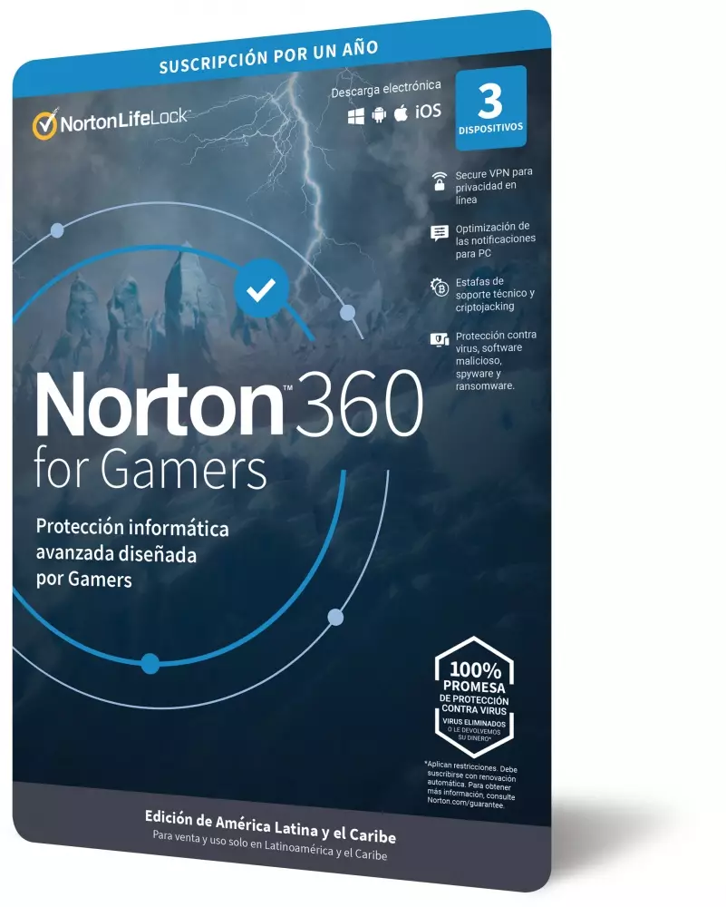 Software Norton 360 For Gamers Premium/Total Security 3 Dispositivos 1 Año  Windows/Mac/Android/Ios - Digitalife eShop