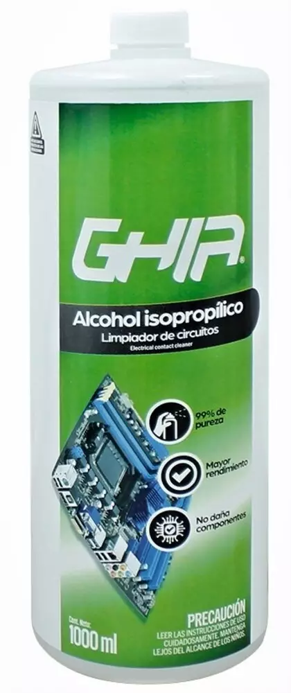 Alcohol Isopropilico Ghia para Limpieza de PC¬¥S y Electronica 1 Litro -  Digitalife eShop