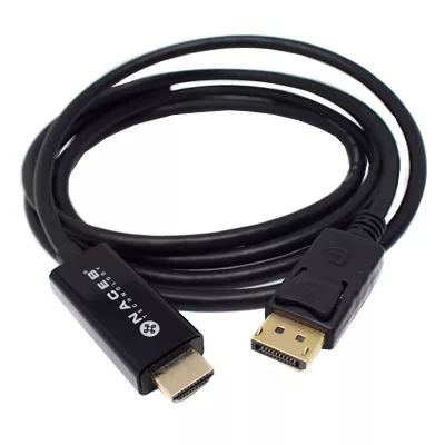 Cable de Video Convertidor Naceb Displayport Macho a HDMI Macho 1.80 Metros  Negro (Conecta Una Entrada Displayport Hembra a HDMI Hembra) - Digitalife  eShop