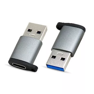 Adaptador de Datos USB-C Hembra USB a Macho Brobotix Gris - Digitalife eShop