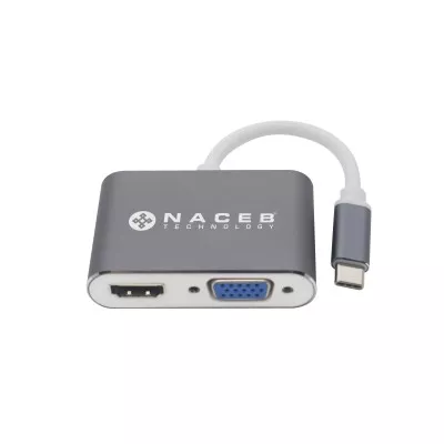 CABLE ADAPTADOR DE USB 3.0 MACHO A VGA Y HDMI HEMBRAS 4K 30HZ