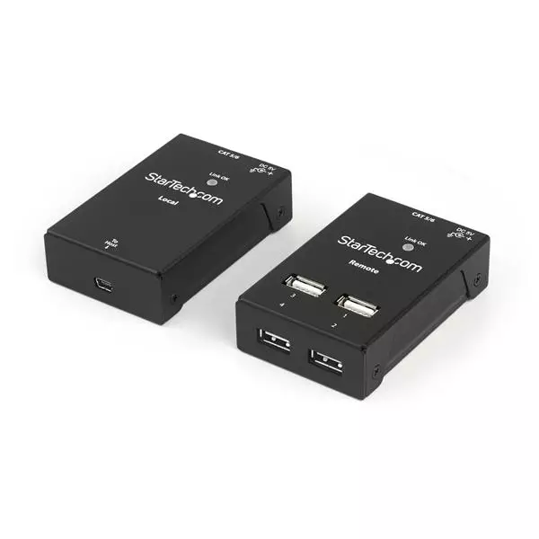 Extensor Startech.Com USB 2.0 de 4 Puertos por Cable Cat5 O Cat6 Hasta 50 Metros Negro