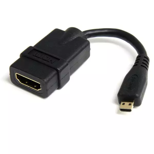 Cable Adaptador HDMI StarTech.com Hembra Micro HDMI Macho 12 Centimetros  Negro - Digitalife eShop