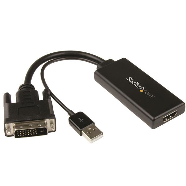 Adaptador de Video DVI a HDMI con Audio - Adaptadores de vídeo HDMI y DVI