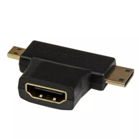 Adaptador de Video en T StarTech.com HDMI Hembra Mini HDMI O Micro HDMI Macho Negro