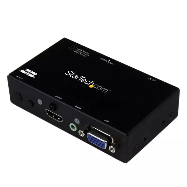 Switch Convertidor StarTech.com 2X1 VGA y HDMI HDMI con Conmutado Prioritario y Automático Negro